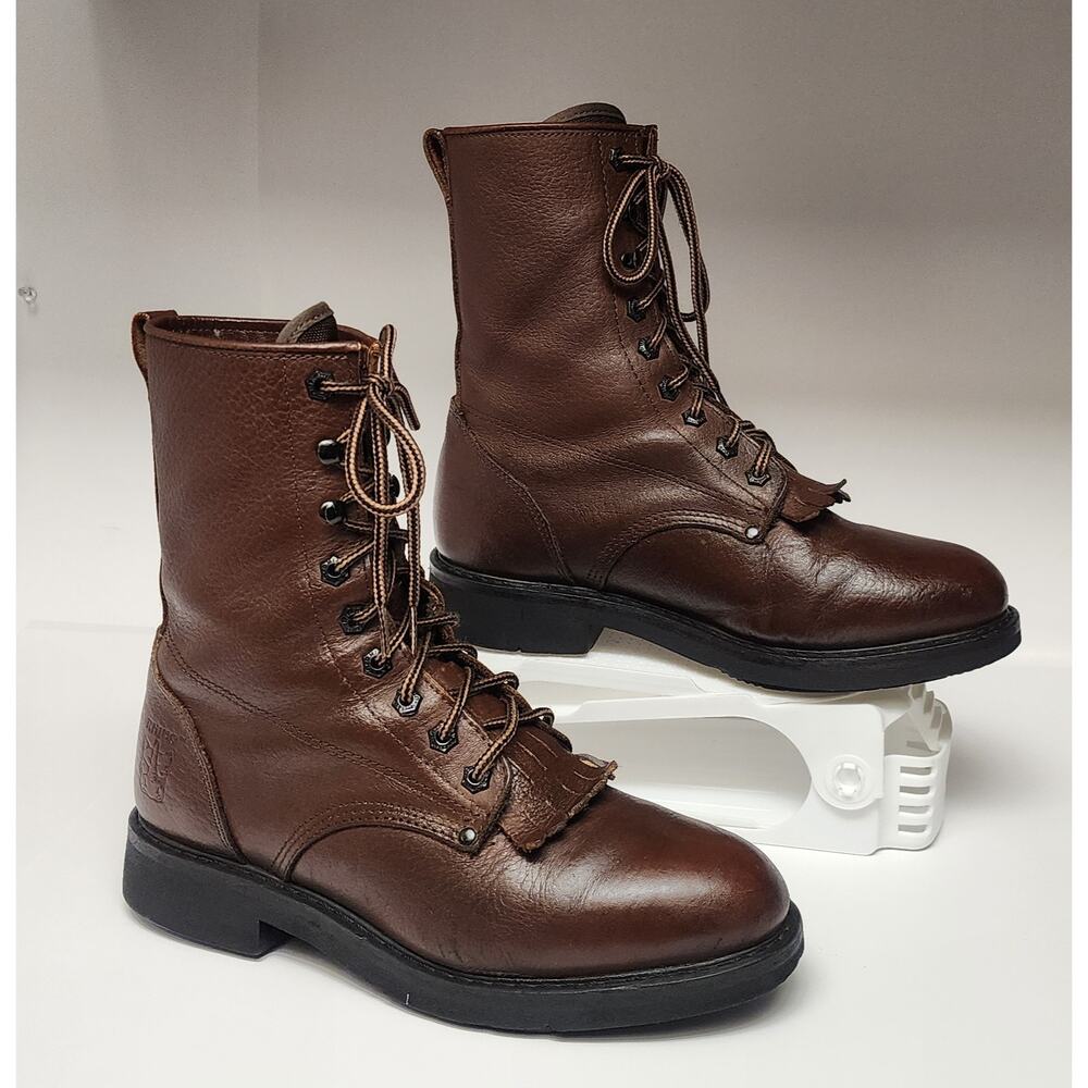 Rhino Men's Brown Leather  Lace Up Boots  Size 9.5
